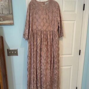 Dainty Jewells Elegant Lace Women Dress in Pink